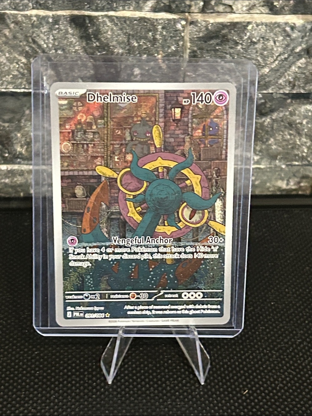 Pokemon Dhelmise 091/084 Illustration Rare Holo from Pitch Black M/NM